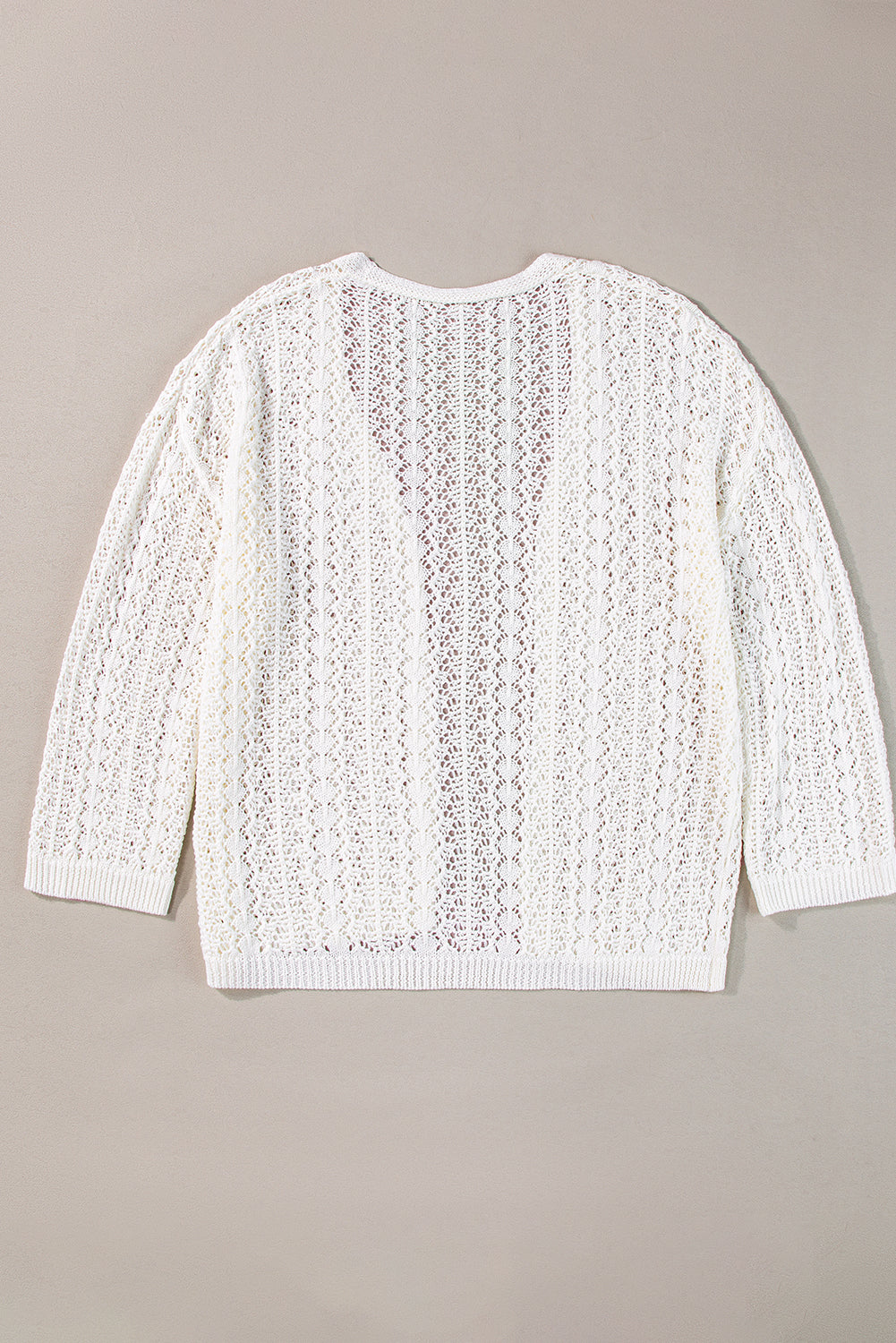 Cardigan blanc élégant en tricot ajouré *-A WOMAN WE LOVE