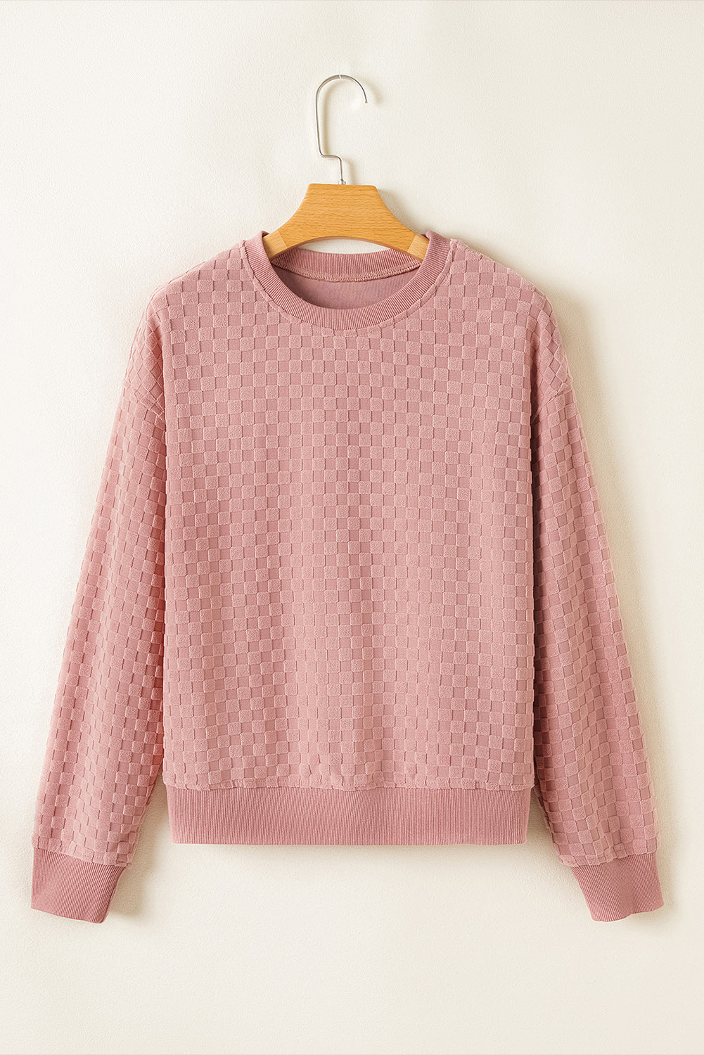 Ensemble haut à manches longues et short texturé à carreaux Blossom-A WOMAN WE LOVE