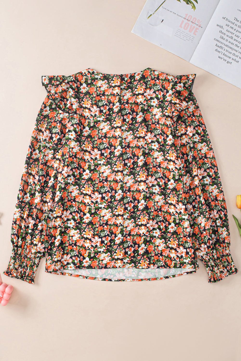 Blouse florale orange à volants et-A WOMAN WE LOVE