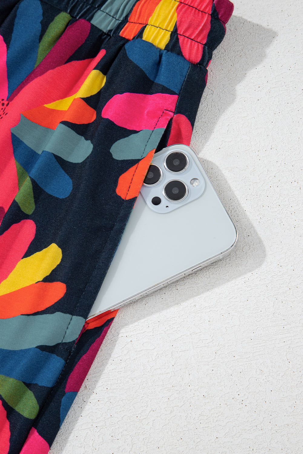 Ensemble de salon noir à manches longues et pantalon imprimé de grande taille-A WOMAN WE LOVE