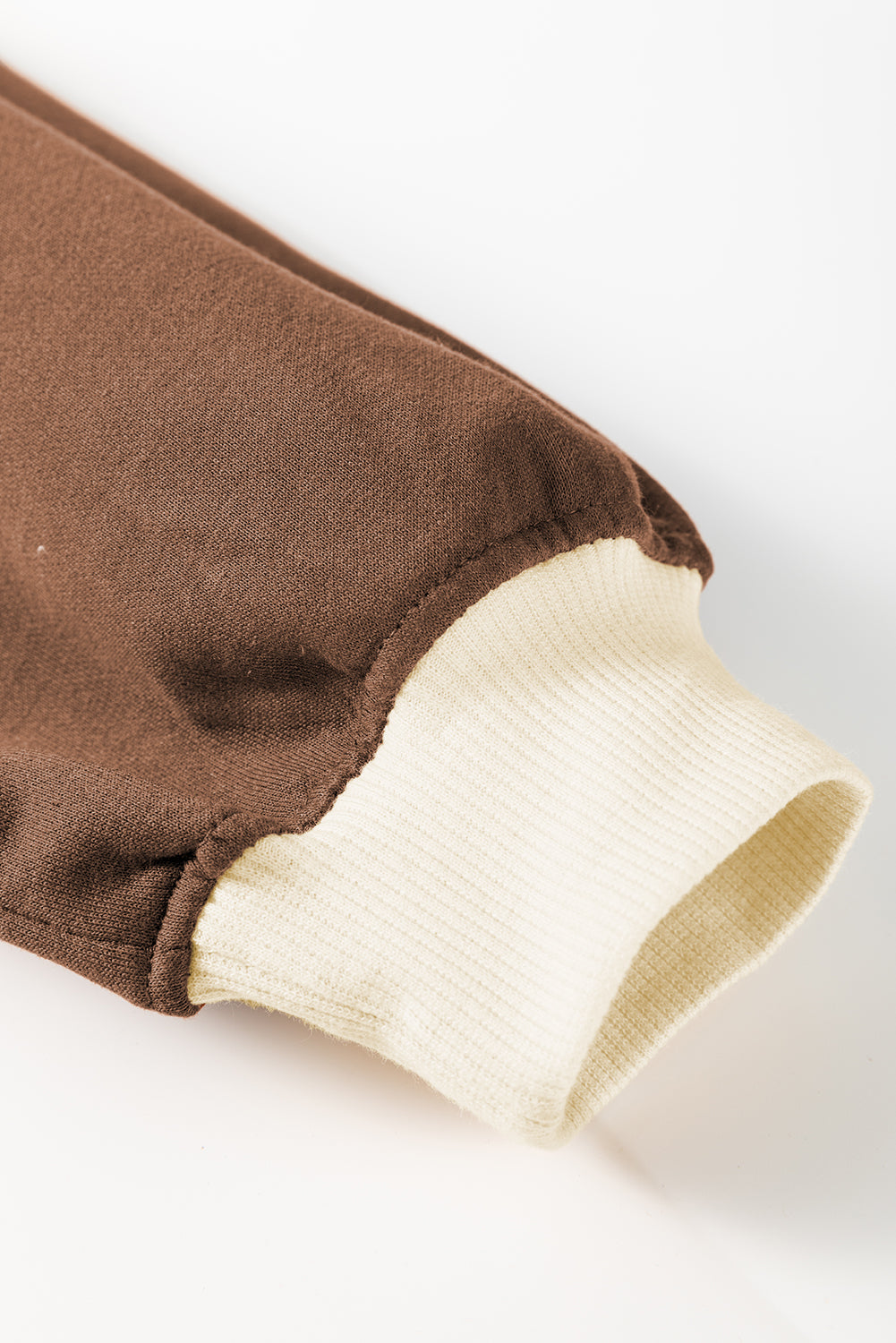 Ensemble pull ample à contraste de couleur café *-A WOMAN WE LOVE