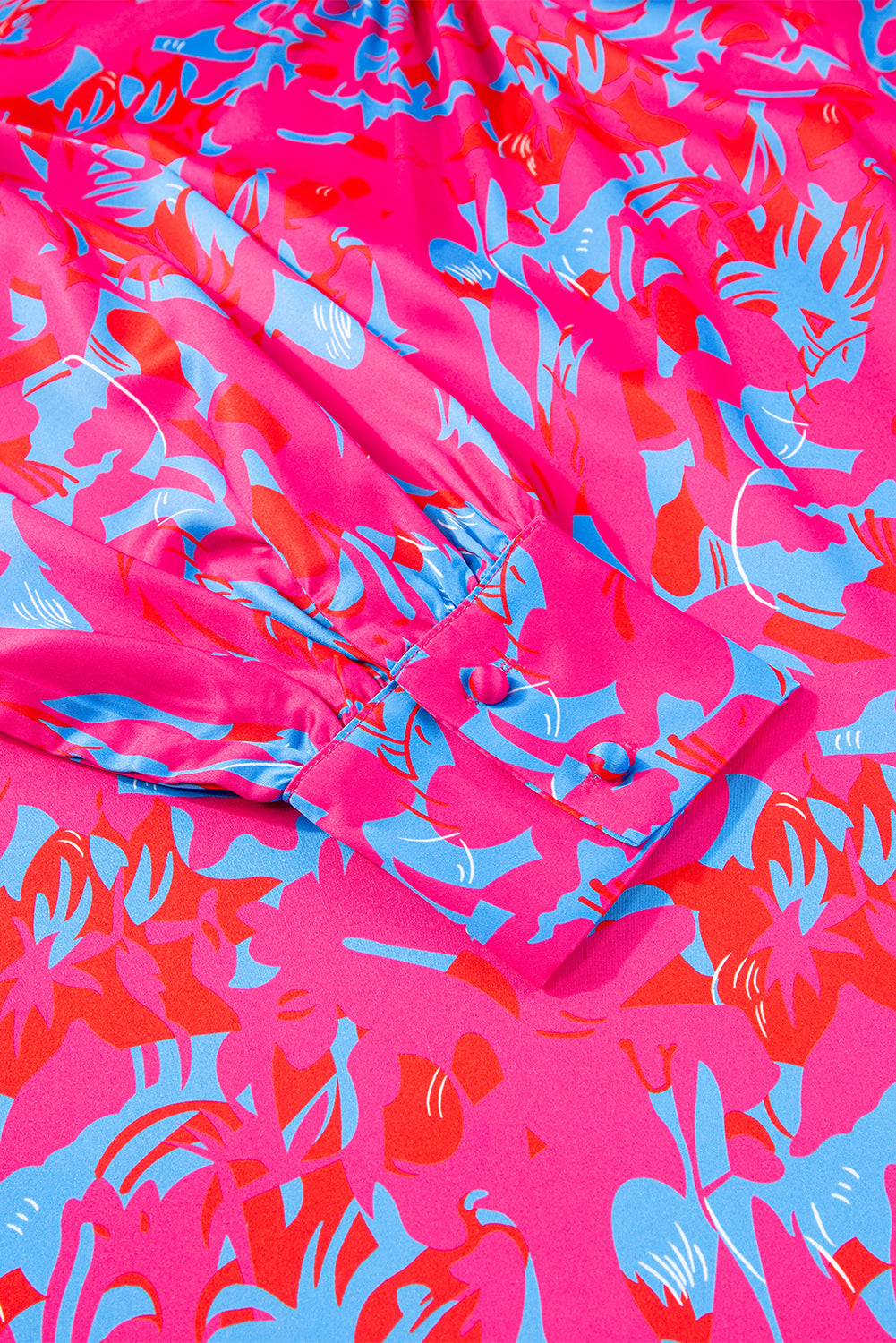 Blouse violette imprimée à manches bulles et col montant-A WOMAN WE LOVE