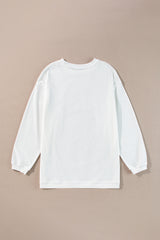 White corduroy oversized sweatshirt