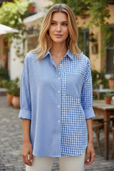 Camisa de manga larga abotonada en mosaicos *