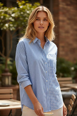 Camisa de manga larga abotonada en mosaicos *