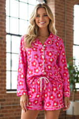 Camisa larga y sola y camisa de manga corta Flores estampadas