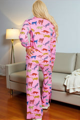 Pymis set camisa y guepardo rosa rosa estampado