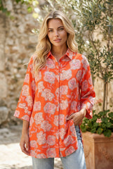 Mini-robe chemise ample à col à revers *