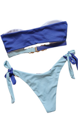 Maillot de Bain Bijoux sans brettelles bleu