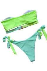 Maillot de Bain Bijoux sans brettelles vert