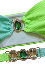 Maillot de Bain Bijoux sans brettelles vert