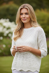 Pull ajouré blanc cassé VERO MODA