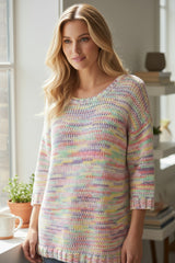 🌈 Pull multicolore maille douce – Laura Kent