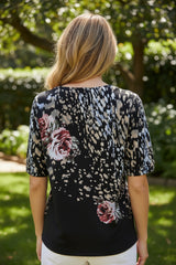 🌹 Haut imprimé floral et animal – PASSIONI