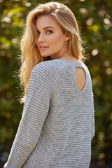 🩶 Pull texturé dos ajouré – BLUE MOTION