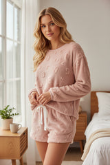 Large two -room living room set in Light pink textured pink textured