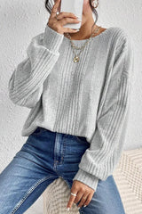 Long sleeve top in cross knitting *