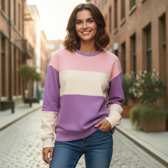 Patchwork drooping shoulder sweatshirt *