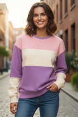 Patchwork drooping shoulder sweatshirt *