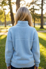 Myosotis Dropped Shoulder Zip-Up Fleece Sweatshirt