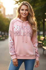 Mélange de délicatesse à sweat à sweat à crampons côté fente floral