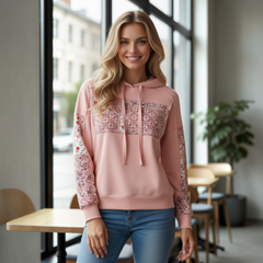 Mélange de délicatesse à sweat à sweat à crampons côté fente floral