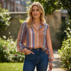 Chemise droite boutonnée à manches longues *