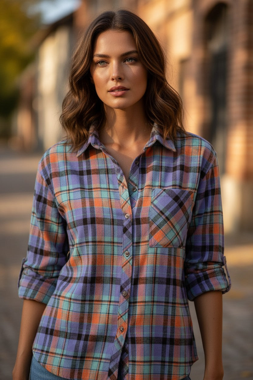 Amplia camisa vintage para baldosas naranjas *