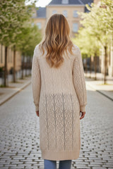 Parchment - long openwork cardigan with buttons on the front