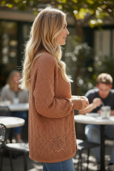 Cardigan Léger à Motifs et Manches Dolman