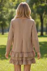 Mini-tope y escote de manga larga en cabra