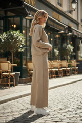 Tenue 2 pièces ample texturée kaki ultra ample