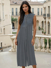 Combinaison sans manches à jambe large *