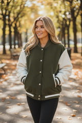 Green velvet velvet button slum jacket