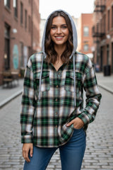 Veste à capuche boutonnée *