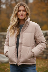 Apricot chaqueta acolchada rosa con cremallera completa