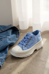 Baskets basses unisexes – Bleu