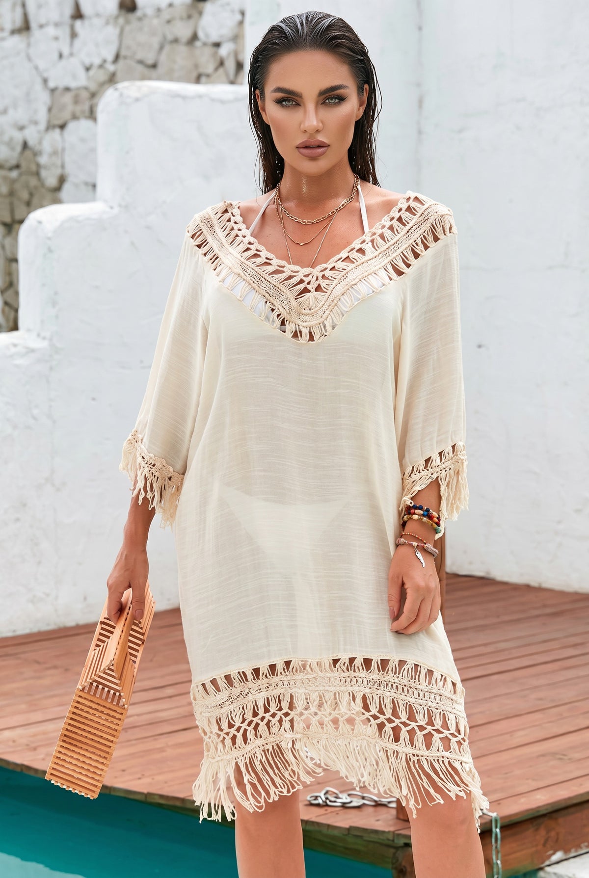 🌴 ESCAPE SUAVE – El vestido bohemio con delicados acabados en crochet