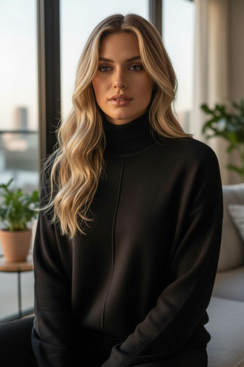 6 couleurs pour le pull col montant tout en éclat