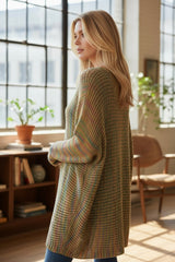 Pull long en maille multicolore