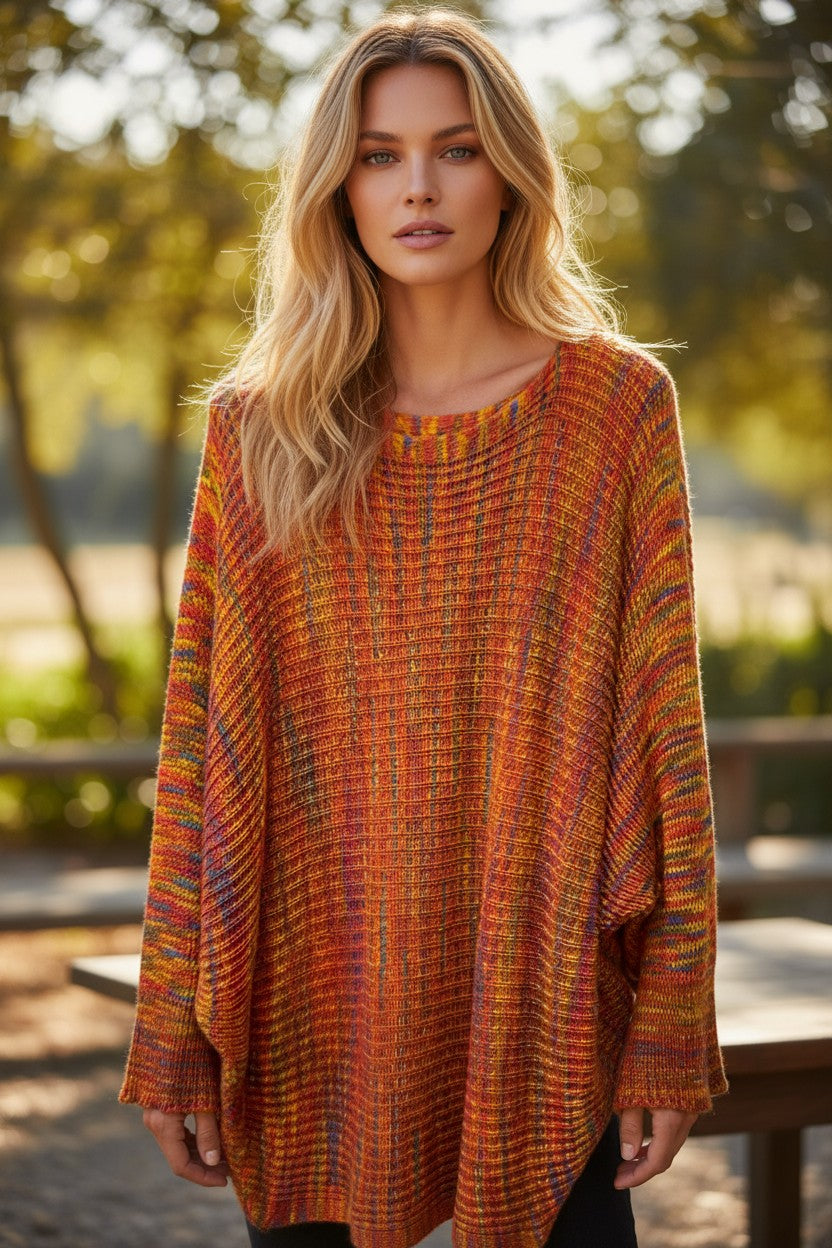 Coupe longue et décontractée multicolore