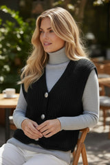 Gilet sans manches en maille épaisse