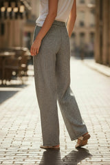 Pantalon large à motif carreaux