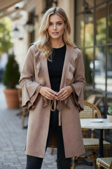 🌸 Manteau à volants Miny& en tissu satiné doux