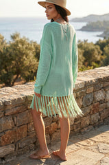 ✨ ESCAPE SUAVE – El vestido de punto verde menta que realza tu verano