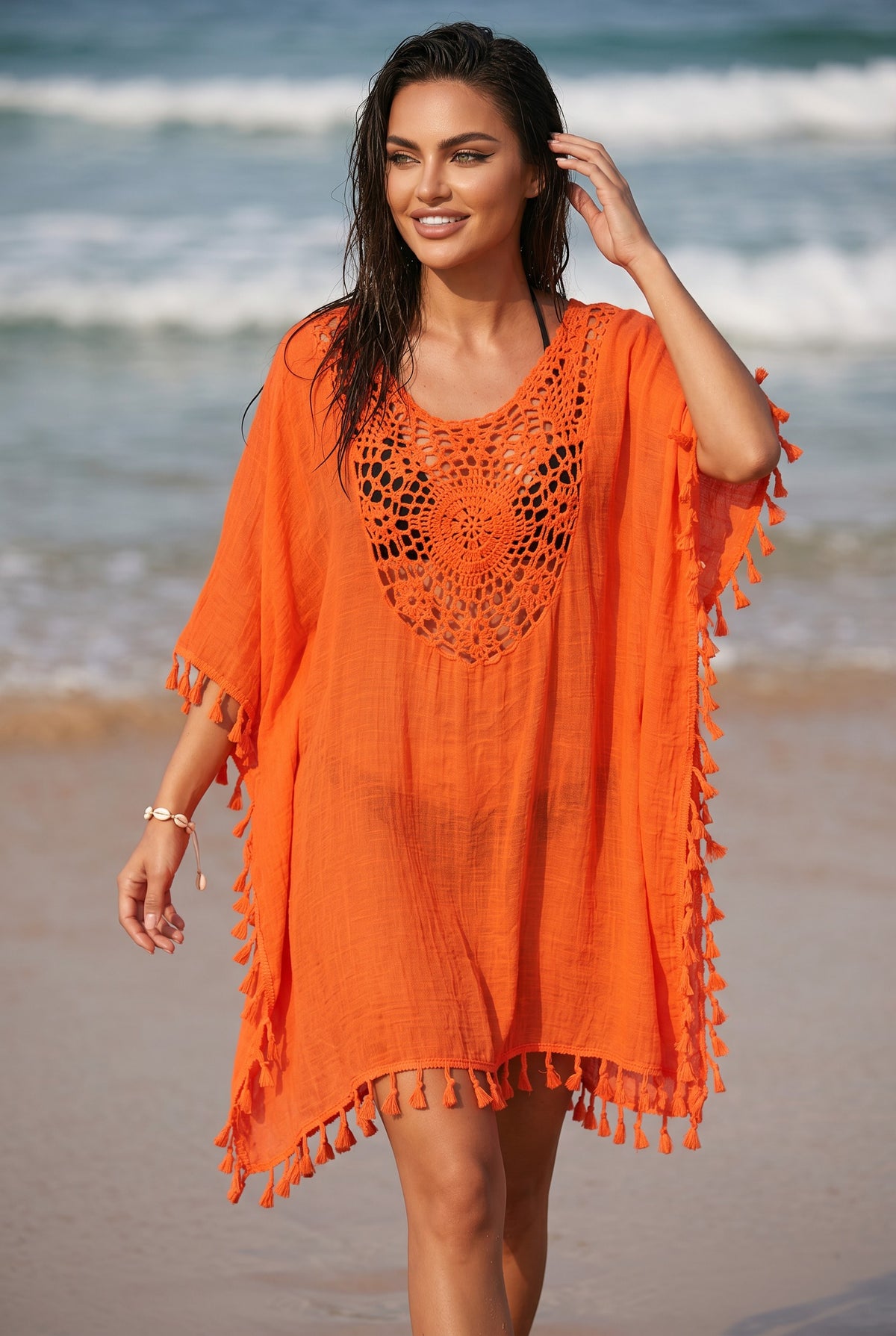 La robe plage bohème orange qui illumine chaque silhouette