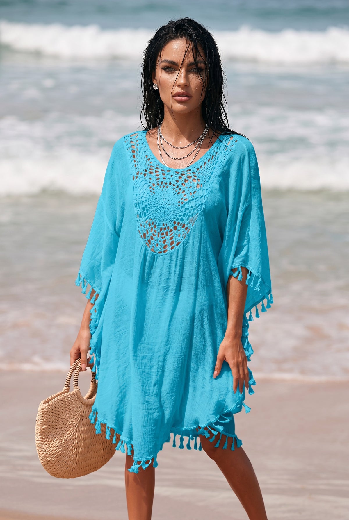 La robe plage bohème turquoise qui illumine chaque silhouette