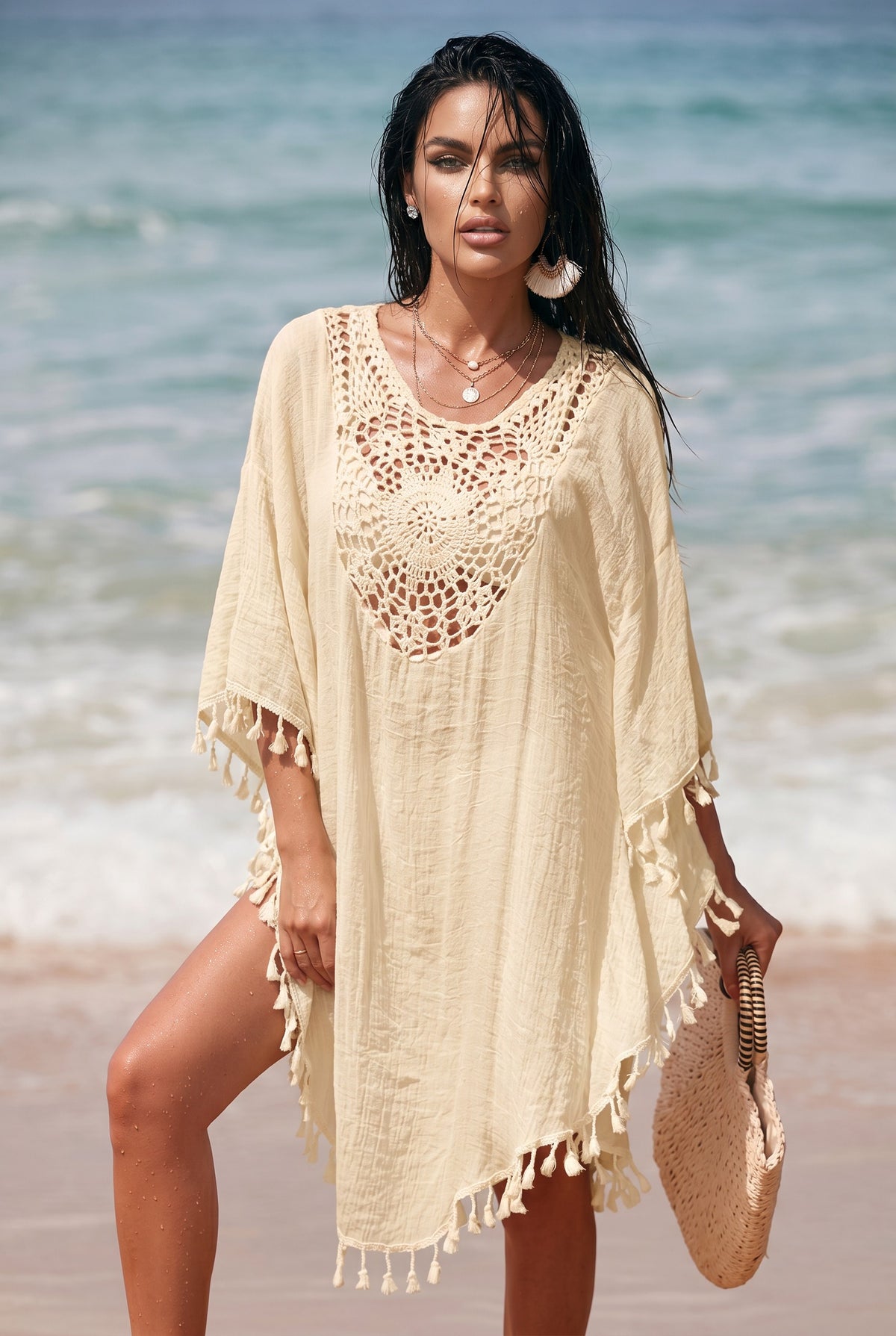 La robe plage bohème beige qui illumine chaque silhouette
