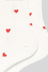 Chaussettes blanches à motif coeur Saint-Valentin-A WOMAN WE LOVE