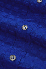 Ensemble t-shirt et short boutonné texturé en jacquard bleu ciel-A WOMAN WE LOVE